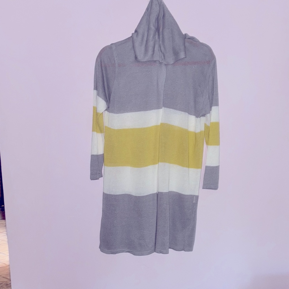 Trisha Tyler Striped Hooded Cardigan
